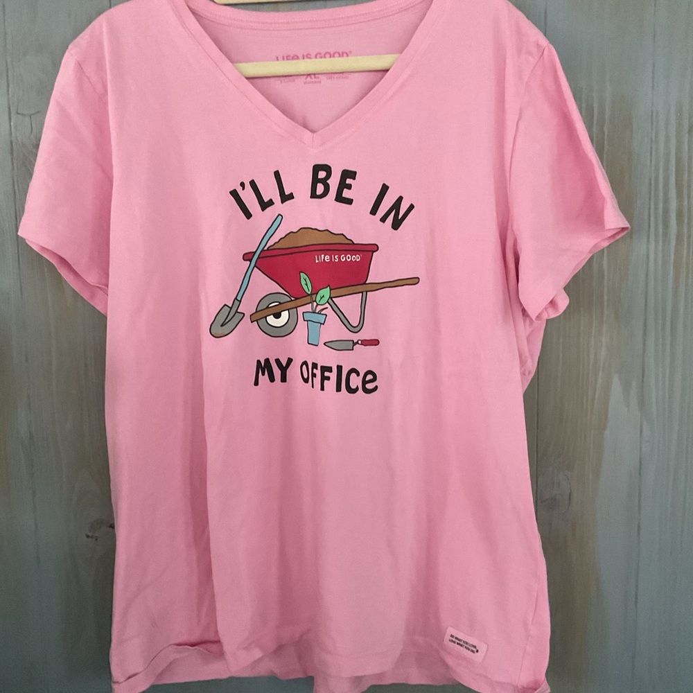 LIFE IS GOOD WOMENS TEE SHIRT TOP LIKE NEW SIZE XL